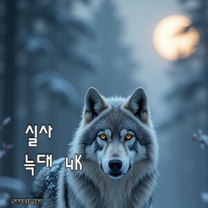4K 실사풍 은빛 늑대 배경화면 - 달빛 숲, 섬네일용