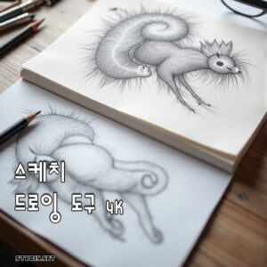 스케치 스튜디오 - 드로잉 도구와 창작 공간의 감성을 담은 디지털 아트