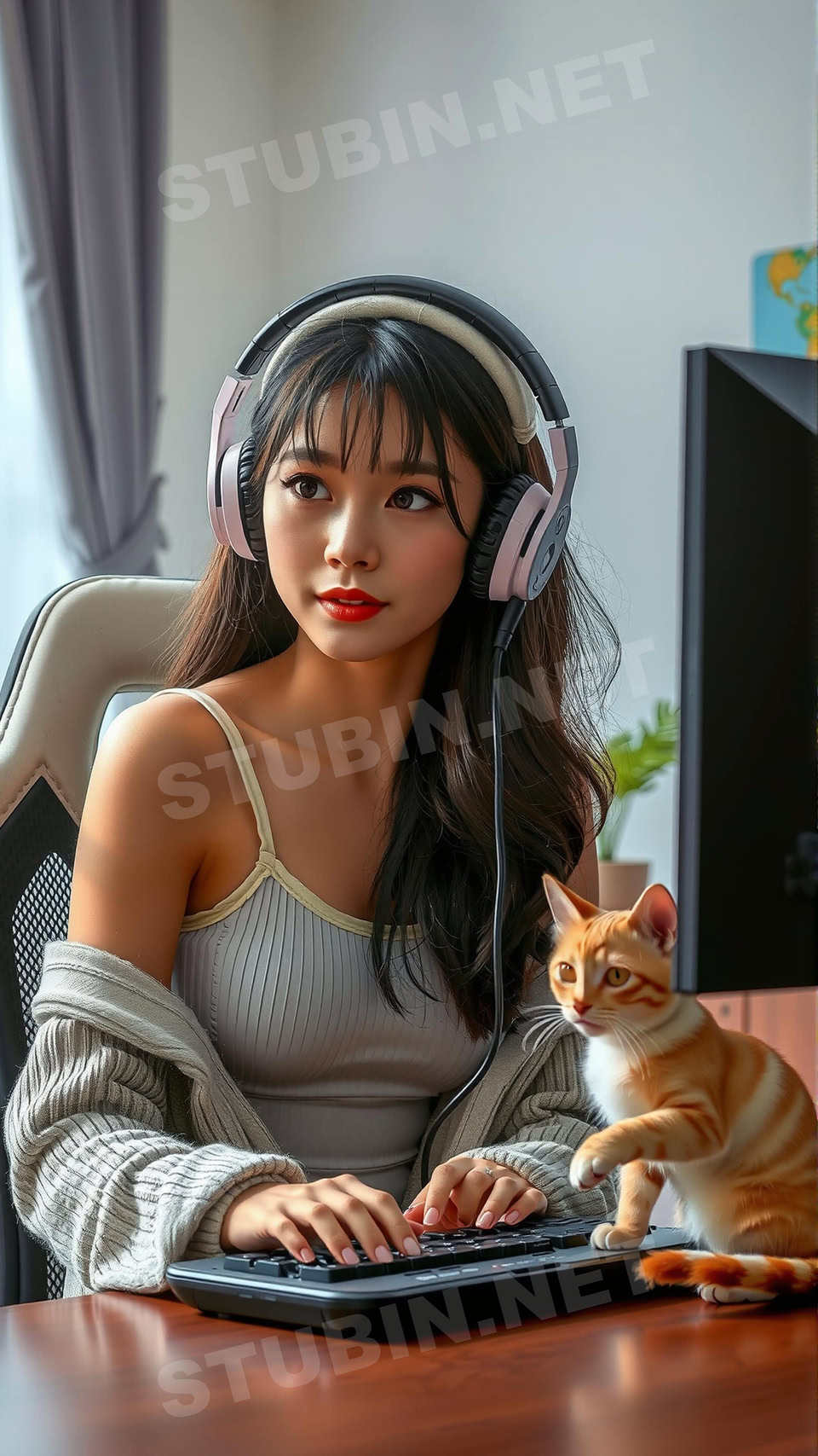 게이머와 반려묘 배경화면 - 이미지 10