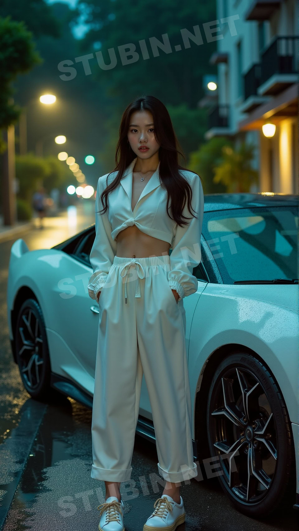 부가티 앞 케이팝 소녀 배경화면 - 이미지 3