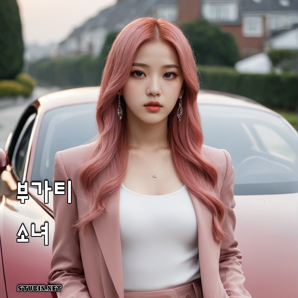 부가티 앞 케이팝 소녀 배경화면