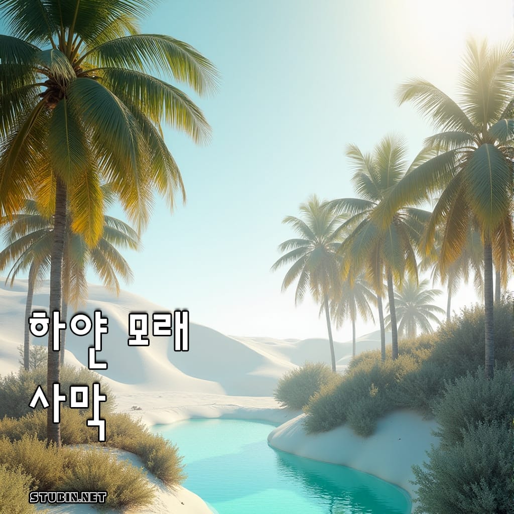 하얀 사막 오아시스 배경화면