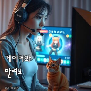 게이머와 반려묘 배경화면