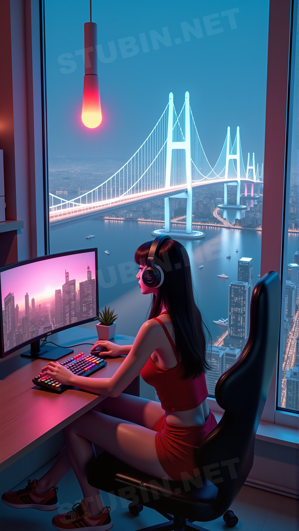 다리 옆 아파트 게이머 도시 야경과 몰입의 라이프스타일 - 이미지 11