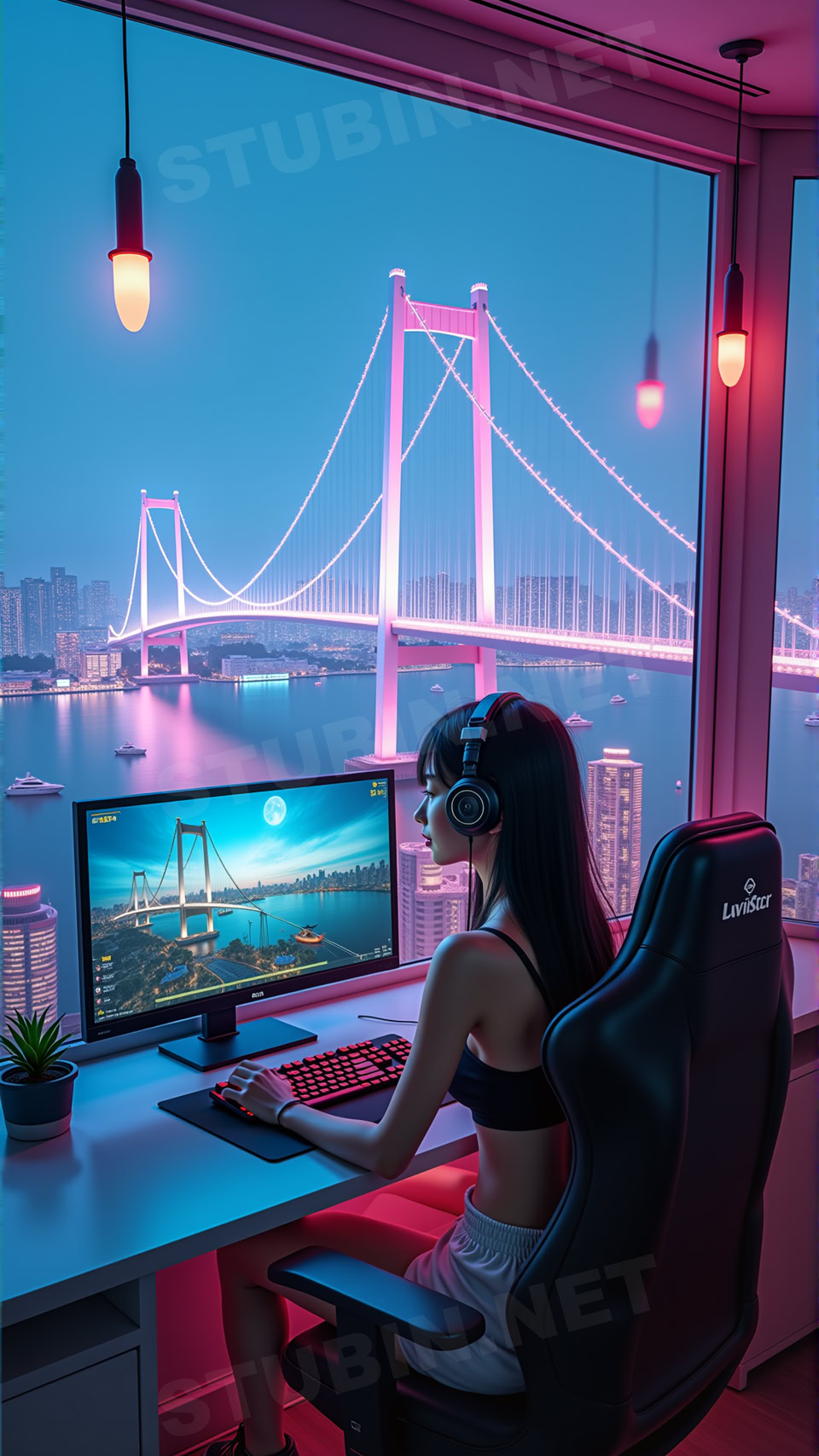 다리 옆 아파트 게이머 도시 야경과 몰입의 라이프스타일 - 이미지 12