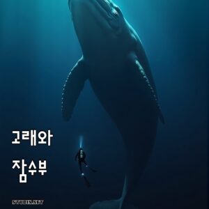 심연 속의 거대 고래와 잠수부 - 심해 탐사의 경이로운 조우