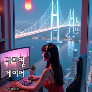 다리 옆 아파트 게이머 도시 야경과 몰입의 라이프스타일