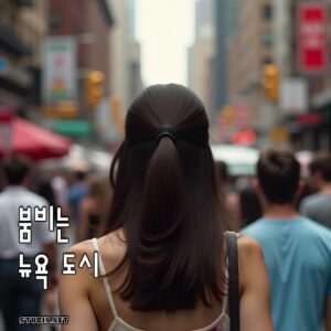 붐비는 뉴욕 도시거리 인파와 시선이 교차하는 대도시의 순간