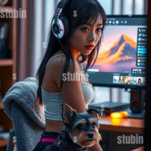 게이머와 슈나우저 함께하는 순간 1번 이미지