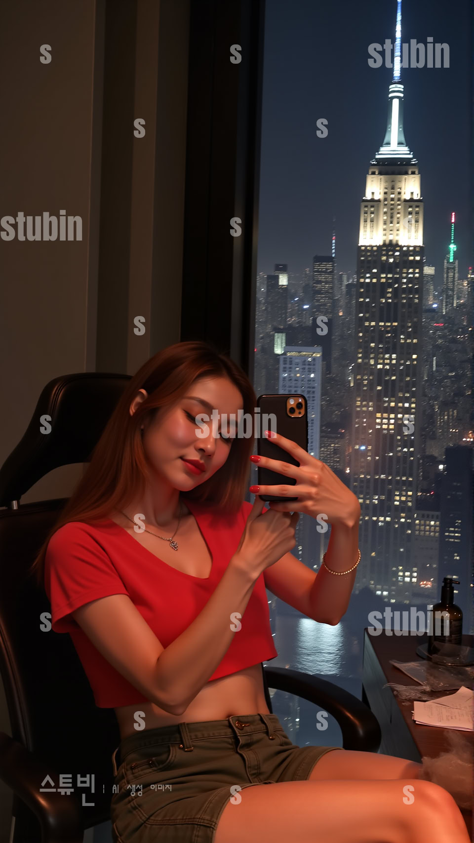 뉴욕 야경 셀카 도심 창가 셀카 포트레이트 3 뉴욕 야경 셀카 3번 이미지