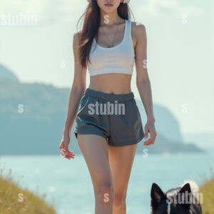 반려견과 함께 걷는 해안길 보더콜리의 활기찬 산책 1번 이미지