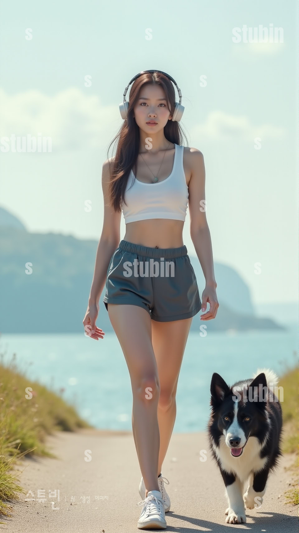 반려견과 함께 걷는 해안길 보더콜리의 활기찬 산책 풍경 1 반려견과 함께 걷는 해안길 보더콜리의 활기찬 산책 1번 이미지