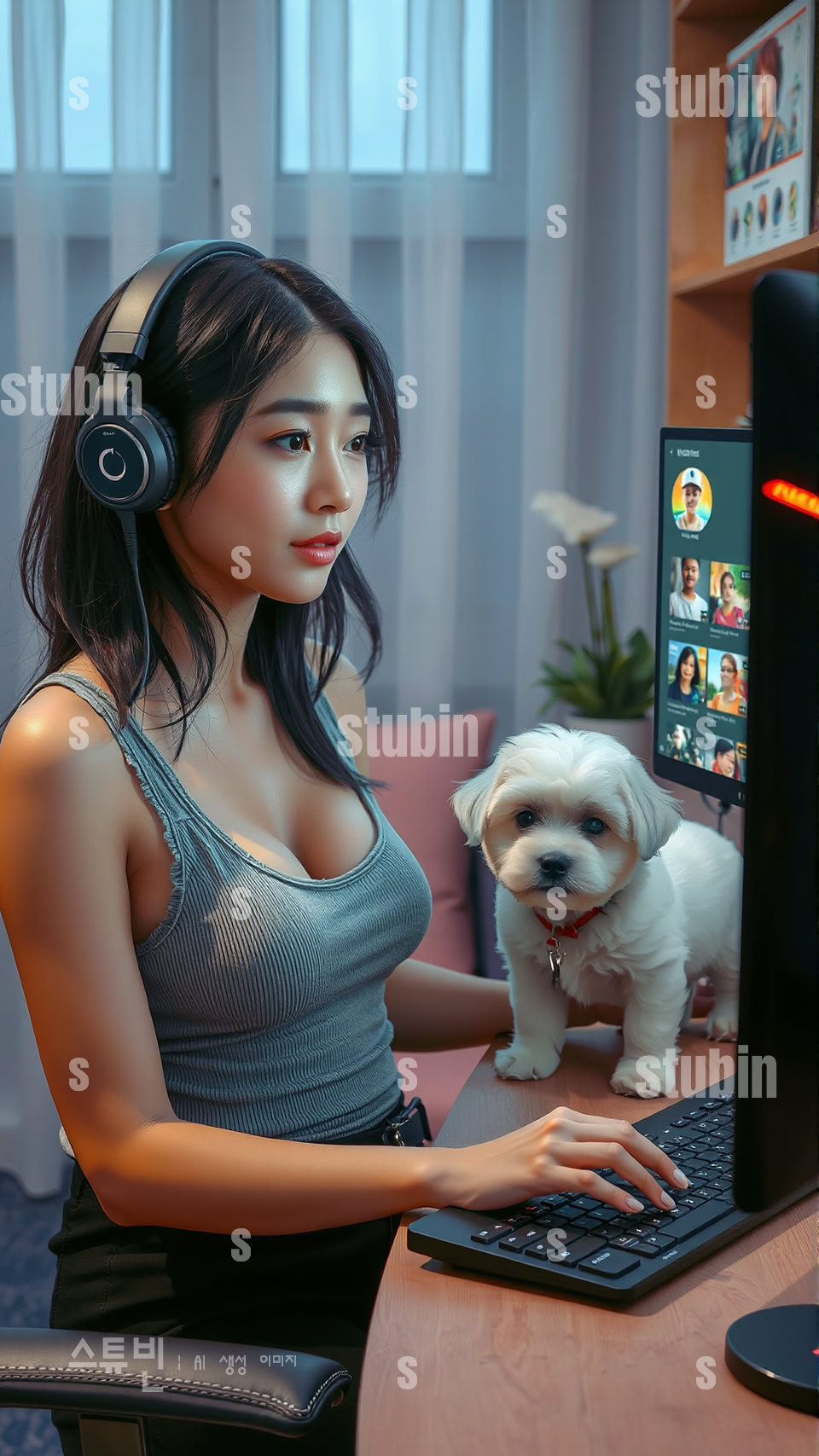반려동물 게이머와 몰티즈 함께하는 화면 속 작은 행복 4 반려동물 게이머와 몰티즈 함께하는 화면 3번 이미지