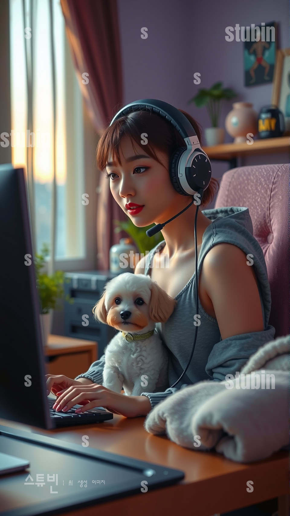 푸들과 함께하는 게이머의 취미생활이 더욱 포근해지는 순간 7 푸들과 함께하는 게이머의 취미생활 6번 이미지
