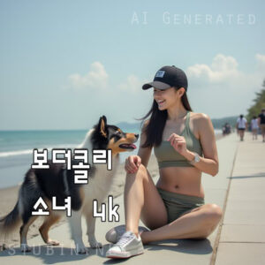 반려견과 함께 걷는 해안길 - 보더콜리의 활기찬 산책 풍경