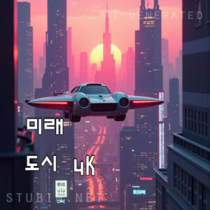 황혼의 미래 도시 SF 배경화면