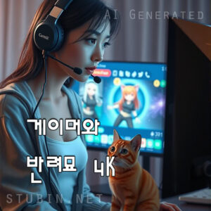 게이머와 반려묘 배경화면