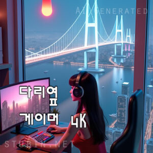 다리 옆 아파트 게이머 도시 야경과 몰입의 라이프스타일