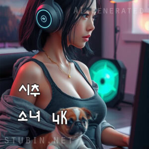 반려견 게이머와 시추 - 게임에 집중하는 여성과 귀여운 반려동물의 따뜻한 일상