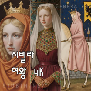 [역사 속 여왕] 시빌라 1 세의 세 가지 면모: 초상화, 상반신, 전신 세트 (십자군 시대 고증판)