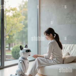 미니멀리즘 스마트 홈과 인공지능 반려 로봇 1번 이미지