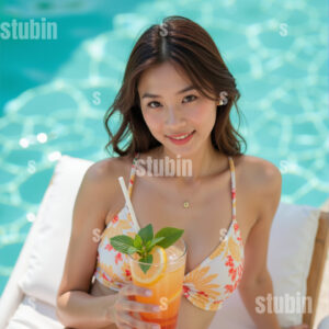 한여름 수영장과 시트러스 에이드 1번 이미지