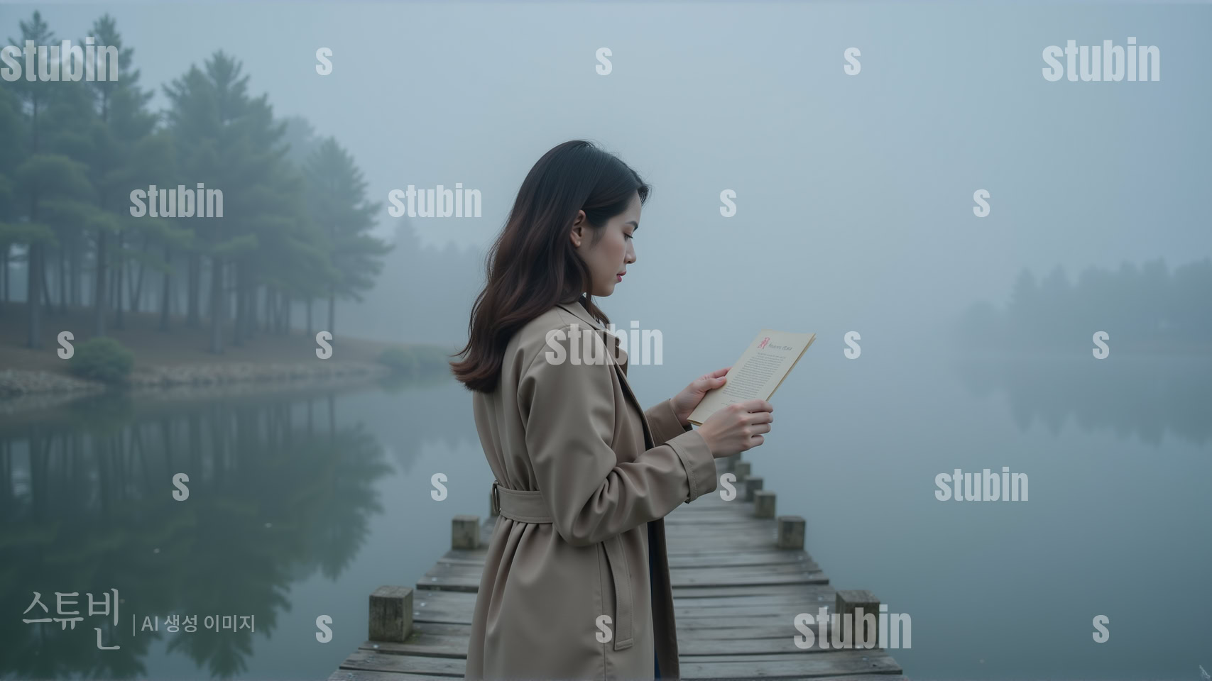 안개 낀 선착장 편지를 들고 기다리는 여인-서정적인 미스터리 실사풍 2 안개 낀 선착장 편지를 들고 기다리는 여인 2번 이미지