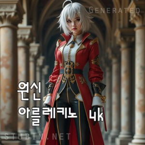 붉은 서사의 수호자 원신 아를레키노풍 퓨전 코스프레 섬네일